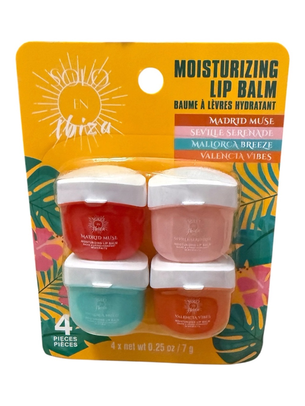 Moisturizing Lip Balm 4-Pack — Ibiza Collection (Red, Pink, Blue, Orange)